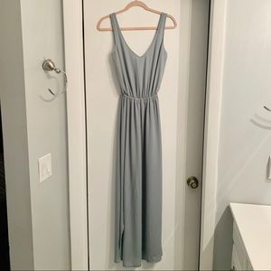 Silky Blue Maxi Dress